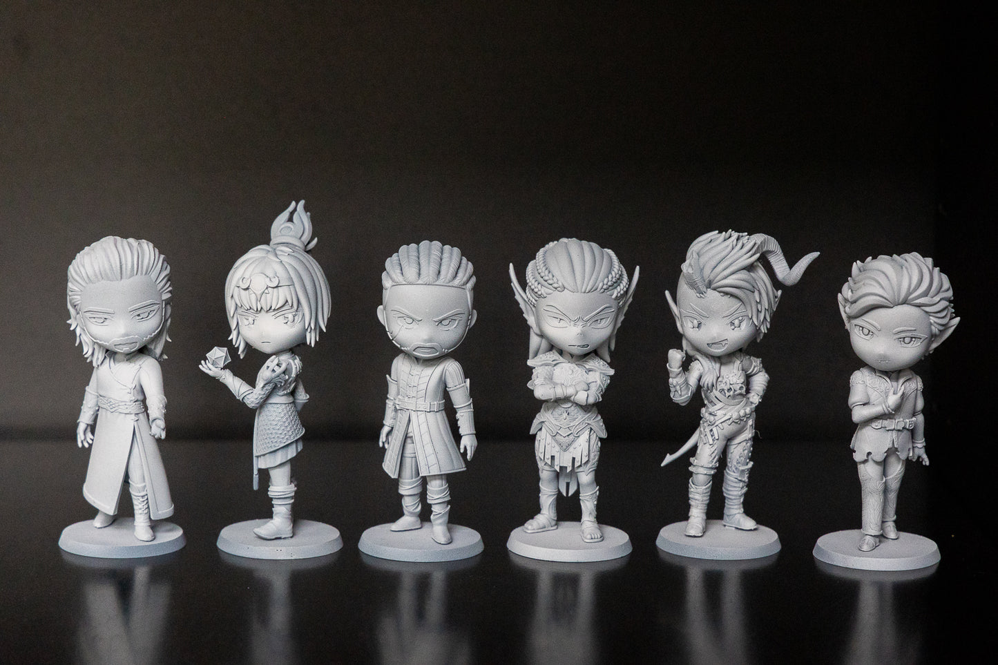 All the main characters as Chibi figurines